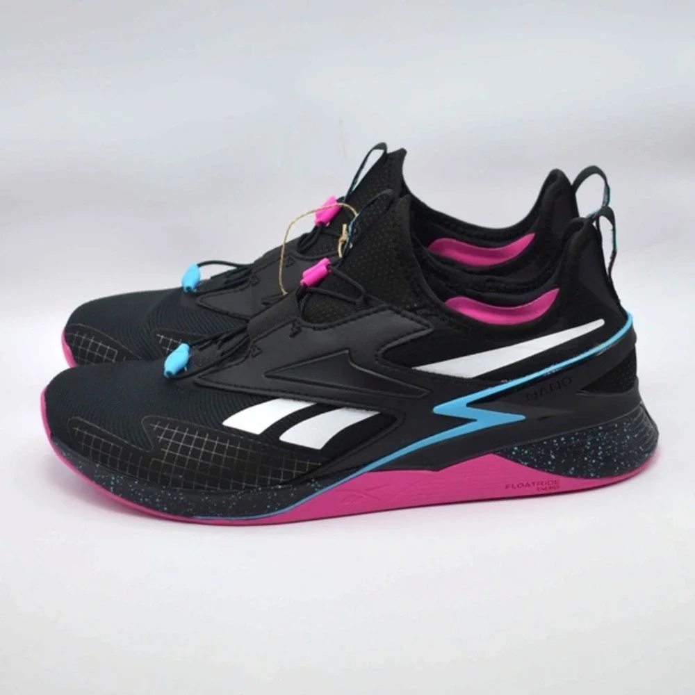 Reebok Nano X3 Froning Training Shoes Sneakers Men's Size 10 Black Pink Cyan NEW